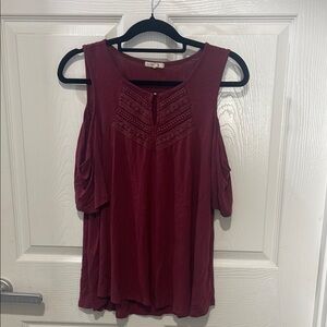 Maurices Red Sleeveless Cut Out Blouse